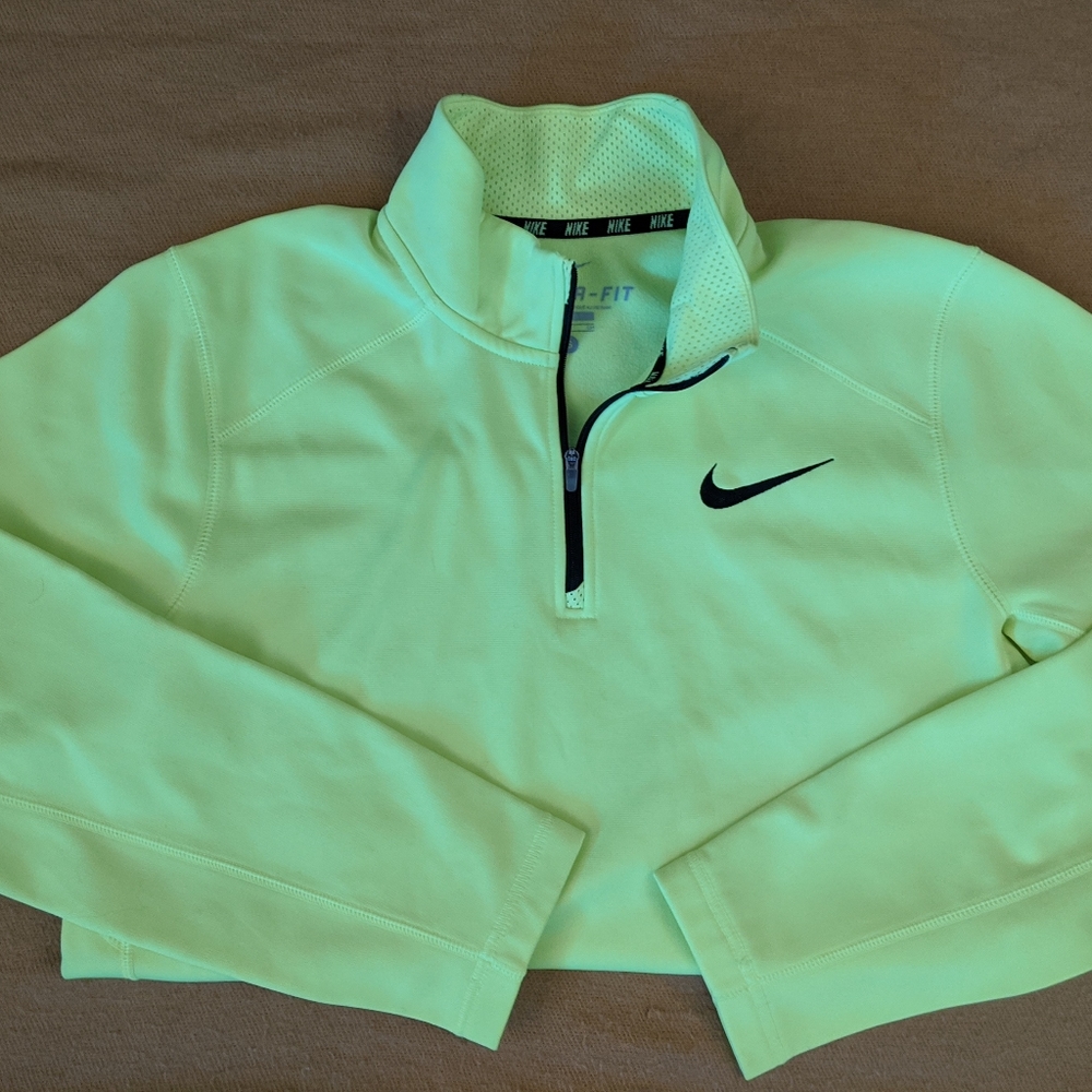 Nike Men's Therma-Fit Half Zip Neon Yellow Small